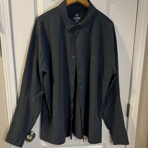Men's Kuhl Tufflex Slate Grey Lightweight Button-Up Shirt